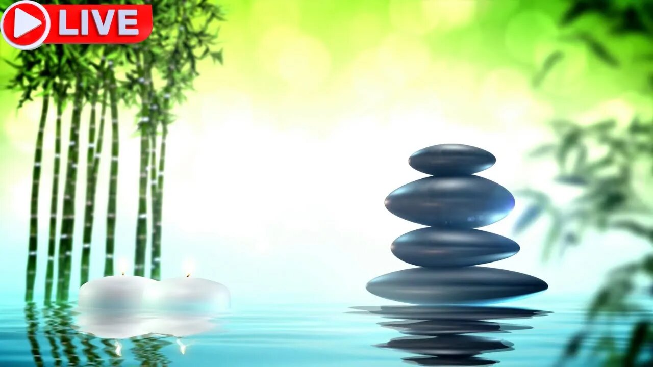 🔴Zen Music, Relaxing Music, Zen Stones Balance, Sleep Music, Meditation, Water Sounds, Piano Music