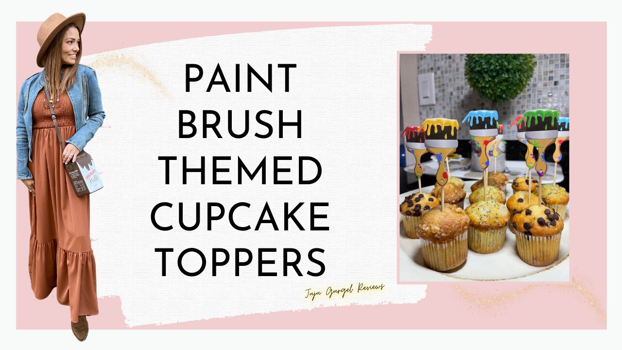 Paint brush themed cupcake toppers review