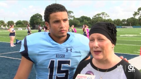 Keiser football honors breast cancer survivors