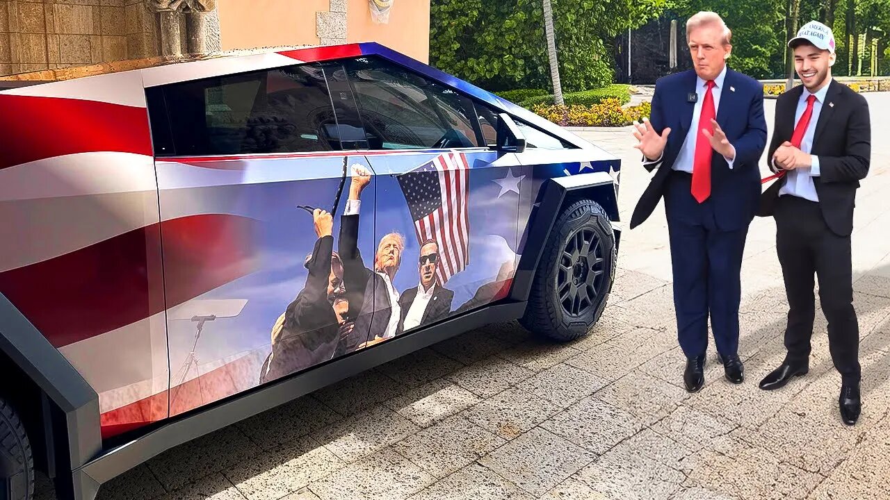 Adin Ross SUPRISED Donald Trump with Custom Cyber Truck 🚘