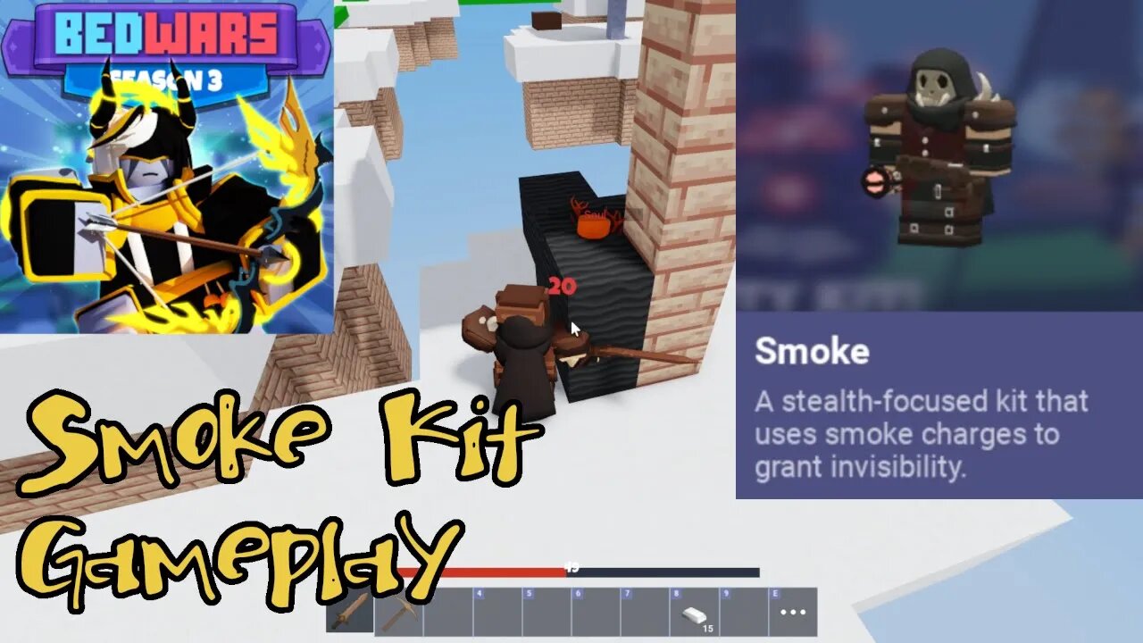 AndersonPlays Roblox BedWars 💀 [2x XP + SMOKE KIT!] - Smoke Kit Gameplay