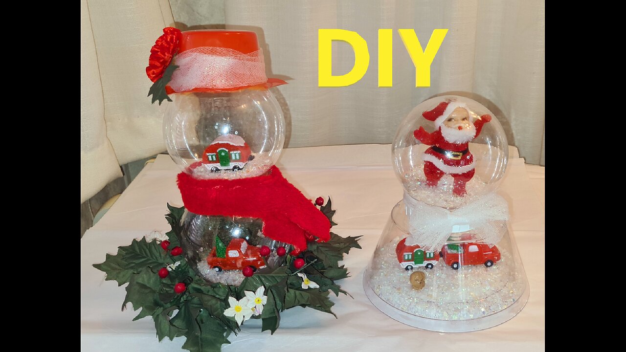 DIY Snow globes Craft from Dollar Tree Items