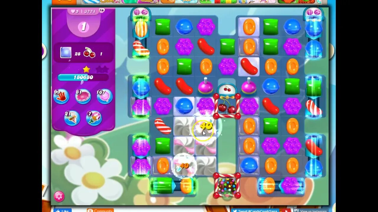 Candy Crush Level 3771 Talkthrough, 23 Moves 0 Boosters