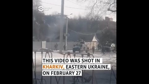 Phone Video Shows Russian Troops Firing In Kharkiv