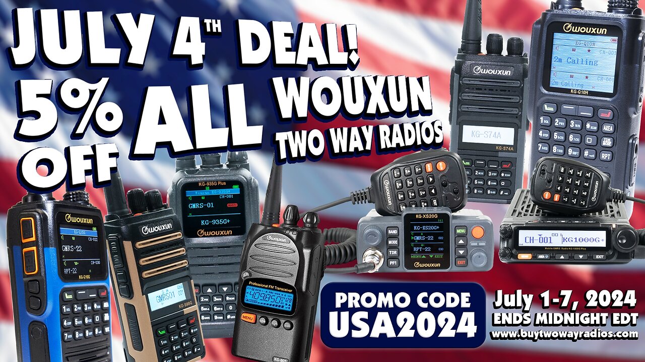 July 4th Sale - 5% off ALL Wouxun Radios at Buy Two Way Radios!