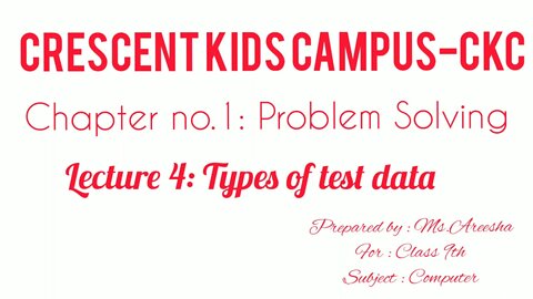 Class 9 Computer Lecture 4 types of test data