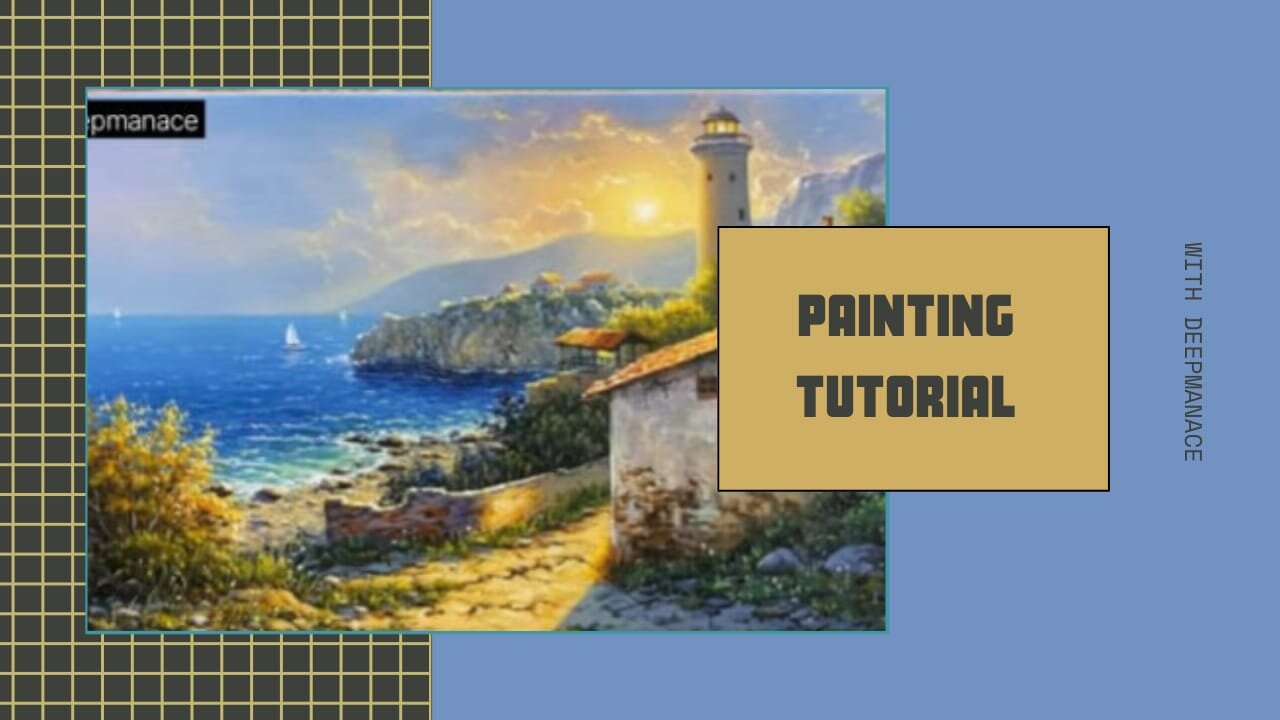 How to draw a lighthouse by the sea / Beautiful coastal landscape painting / Acrylic painting