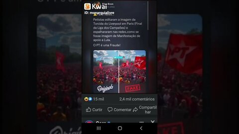 Petistas editaram a imagem da torcida do Liverpool e postaram na internet com se fosse apoio a lula