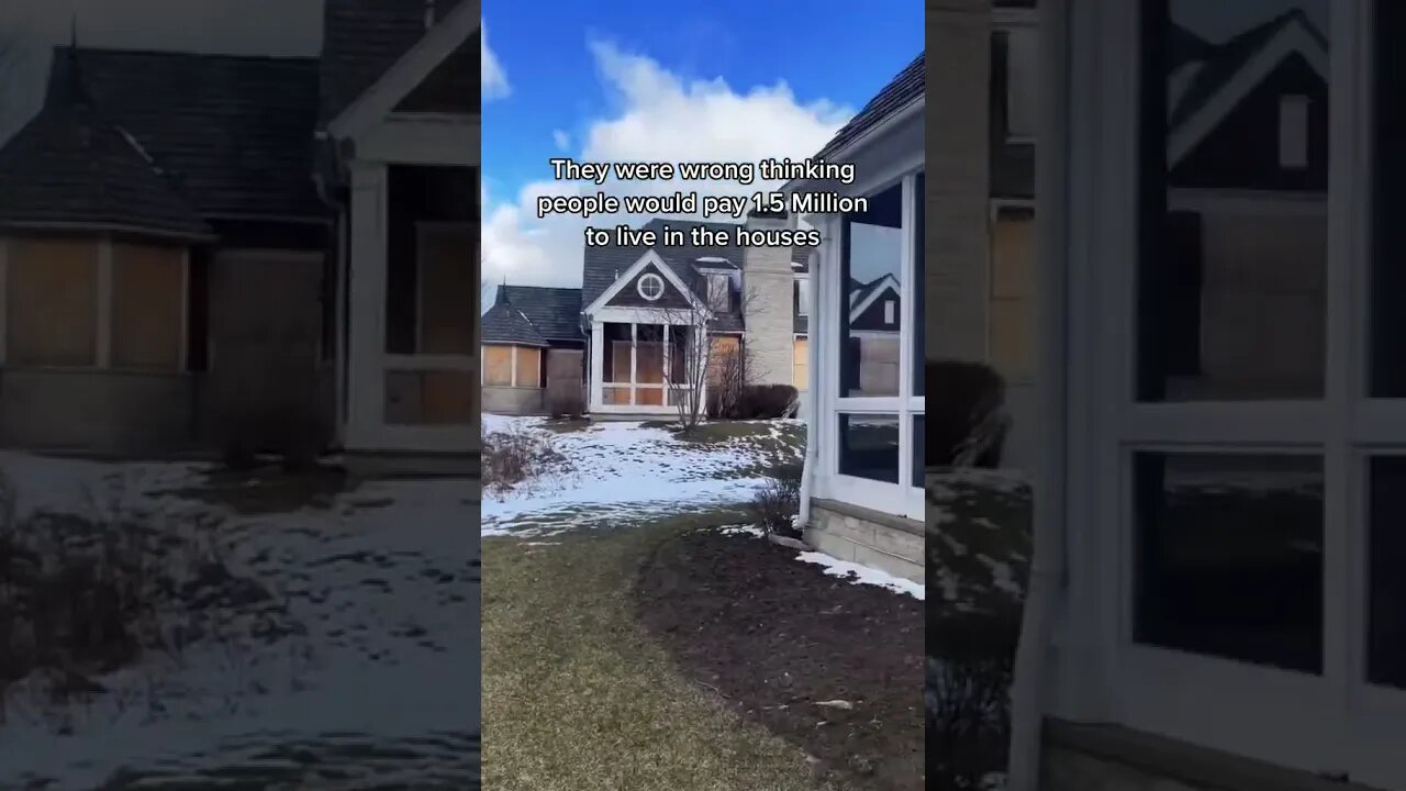 Abandoned Mansion and Housing Development in the Chicago Suburbs
