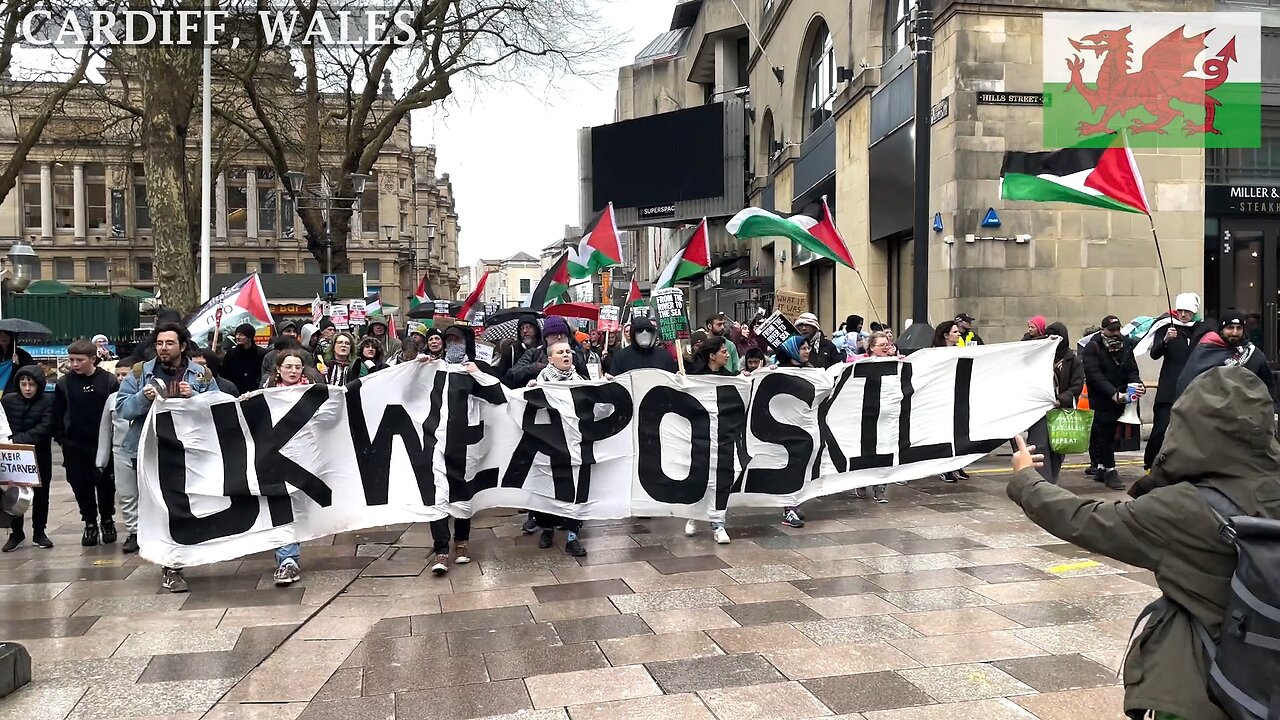 March for justice in Gaza, The Hayes Street Cardiff Wales