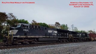 Norfolk Southern 11Z Monster Train on the Sunbury Line at Hudson Pa August 21 2022 #NS11Z #RailFans