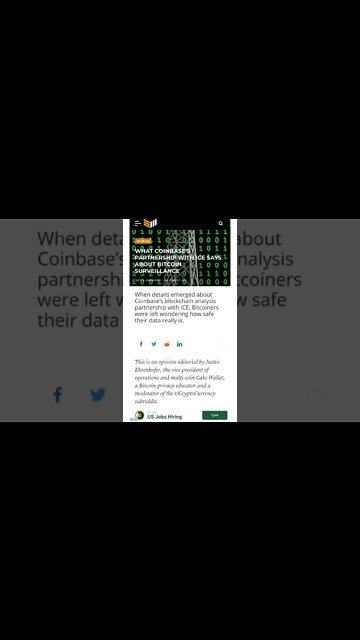 WHAT COINBASE’S PARTNERSHIP WITH ICE SAYS ABOUT BITCOIN SURVEILLANCE #cryptomash #cryptonews
