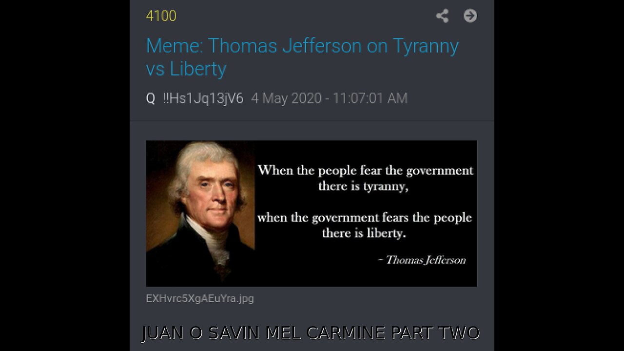 JUAN O SAVIN- TYRANNY vs LIBERTY PART TWO- MEL CARMINE 5 27 2023