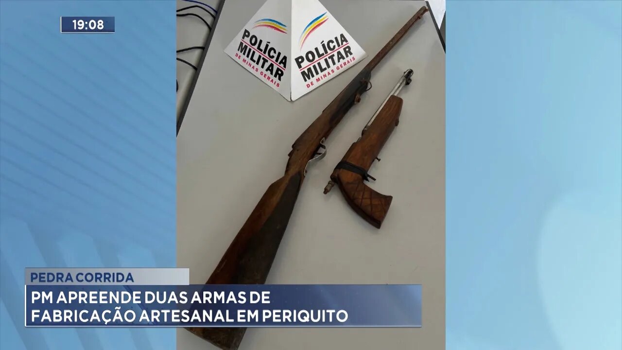 Pedra Corrida: PM Apreende Duas Armas de Fabricação Artesanal em Periquito.