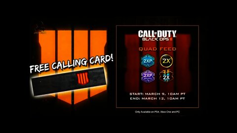 Black Ops 4 FREE CALLING CARD in Black Ops 3! + Quadfeed Event in BO3 NOW!