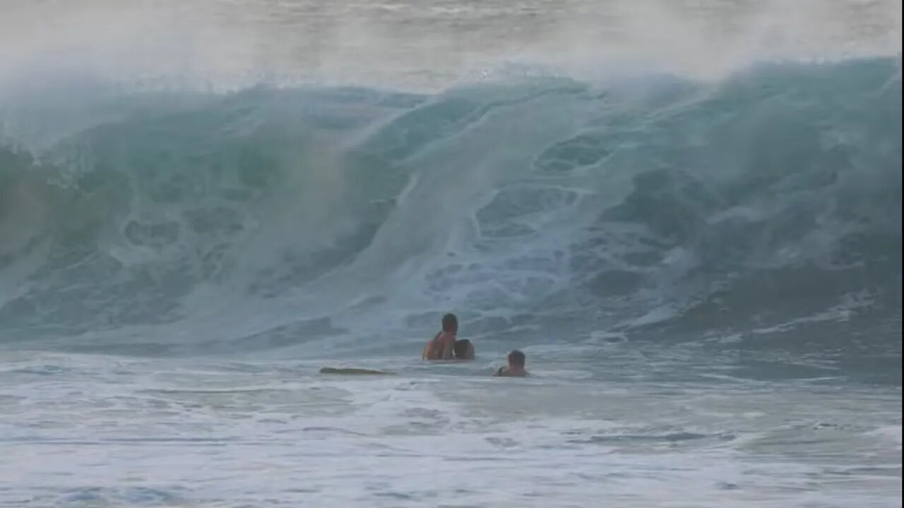 SURFER GETS RESCUED AFTER LOSING SHORTS, HECTIC SWIM TO SHORE AFTER BREAKING BOARD!