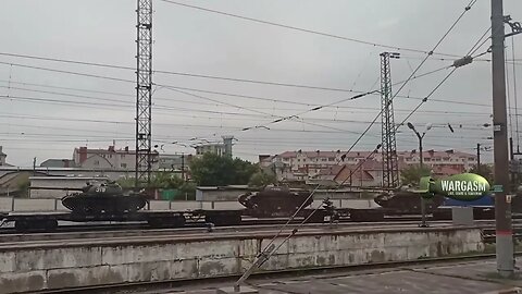 Echelon of T-55 tanks in Voronezh, Russia