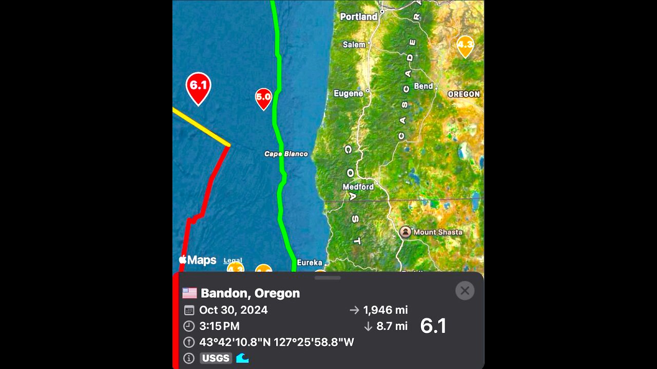 6.1 EARTHQUAKE HITS OFF OREGON COAST!