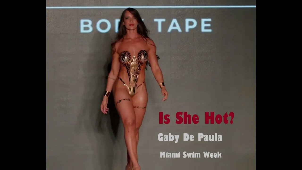 Is she hot?? Gaby De Paula, Body tape modeling. Miami Swim Week 2023 #shorts #models #swimwear