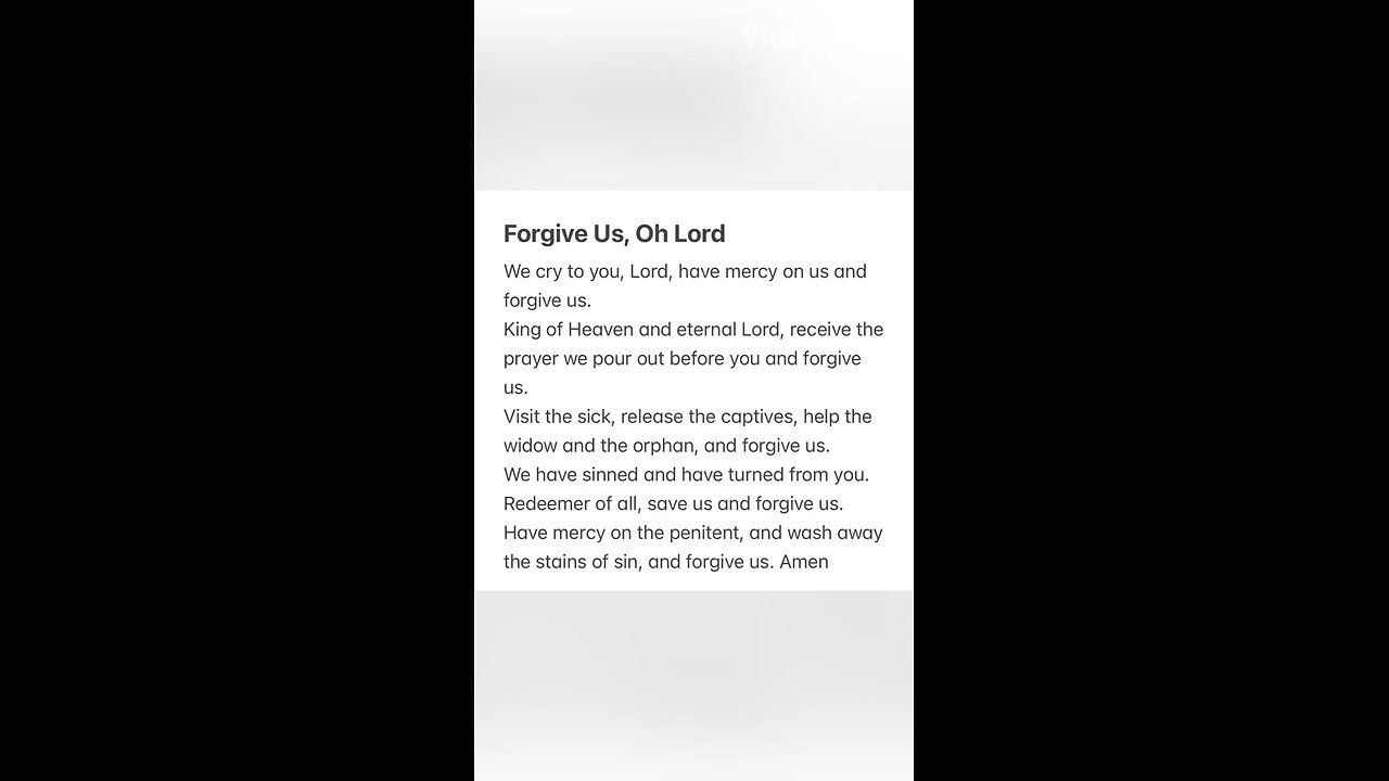 Forgive Us, Oh Lord