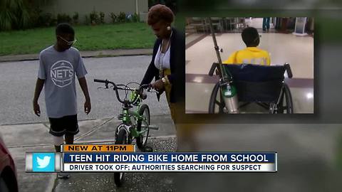 FHP searching driver who hit Pasco teen riding his bike home from school before driving off