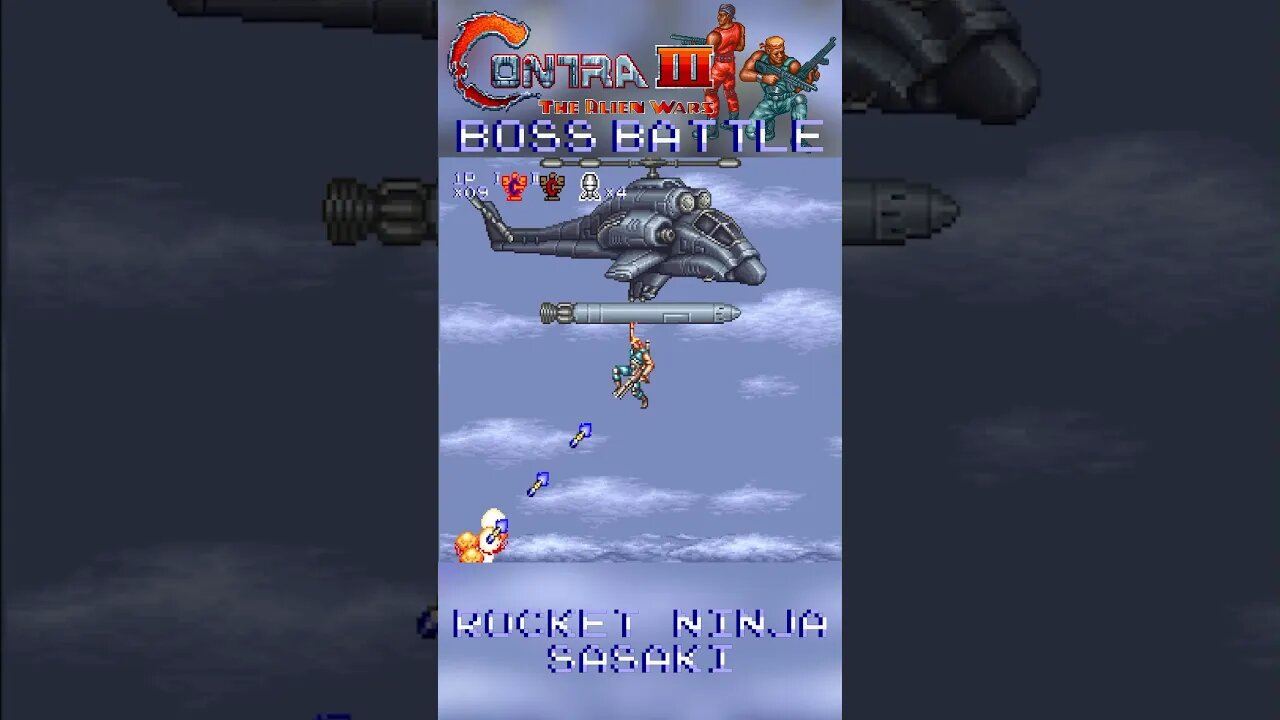 Contra III: The Alien Wars (SNES) Boss Battle - Rocket Ninja Sasaki #Shorts