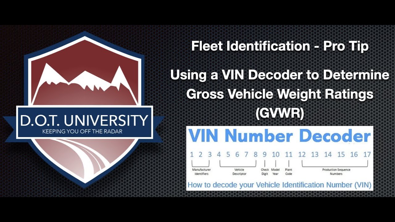 Using a VIN Decoder to Find a Vehicles GVWR! Great tool for Fleet Managers and Compliance Tracking!