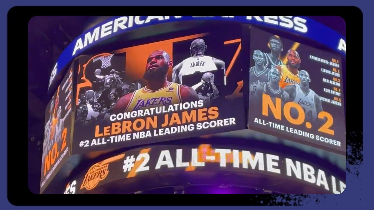The Lakers tribute to Lebron James for becoming the #2 scorer in NBA history.