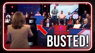 Queen Of All Morons Kamala Caught Using TelePrompTer At Unscripted Town Hall