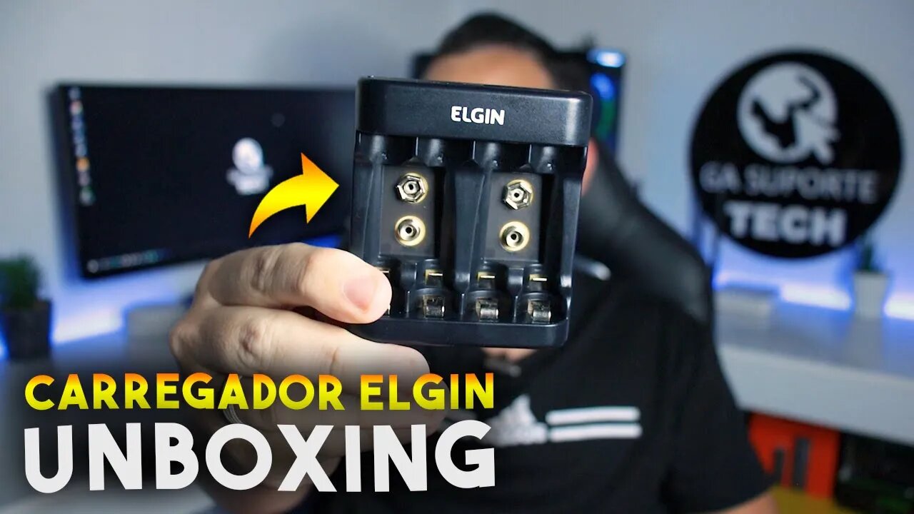 Carregador de Pilhas Elgin é bom? Unboxing e detalhes