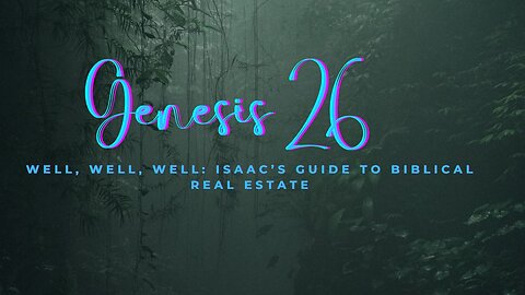 Genesis 26 - Well, Well, Well- Isaac’s Guide to Biblical Real Estate