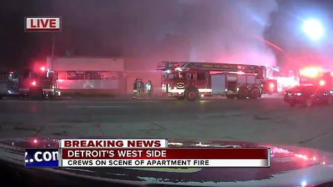 Detroit Firefighters battle fire at dispensary on city's west side