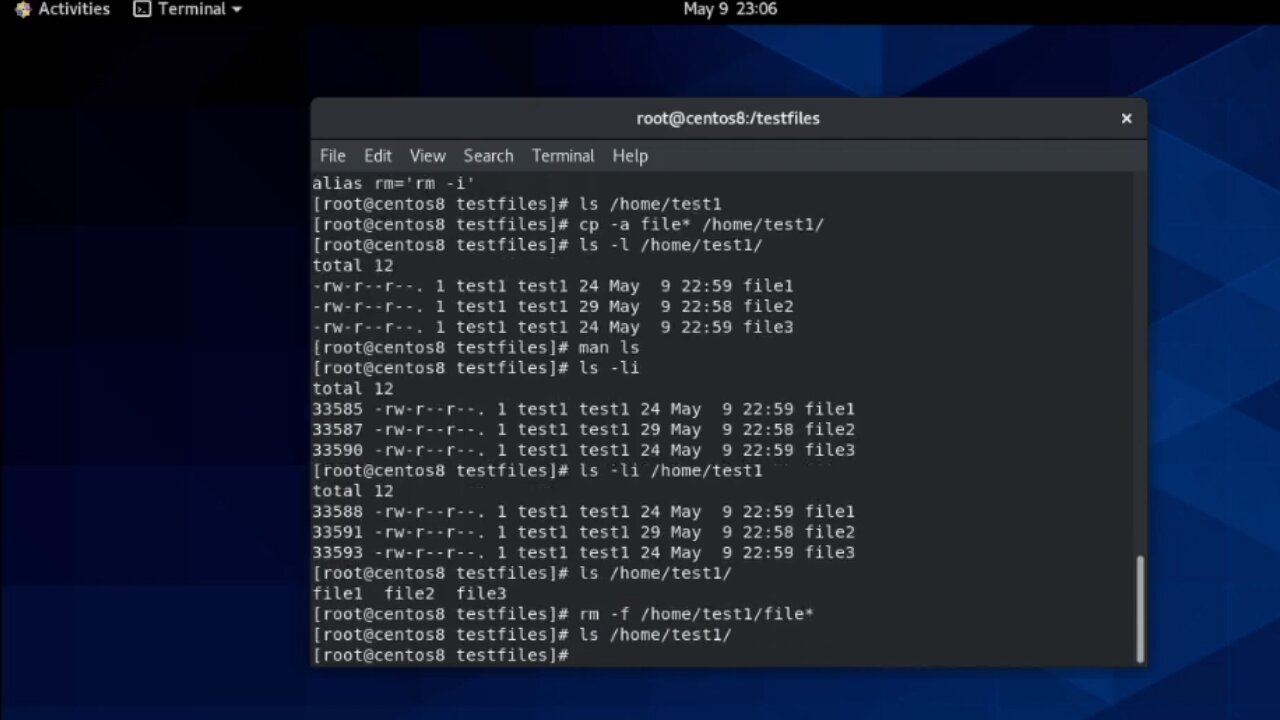 RHCSA v8 Practice Session: Create, delete, copy, and move files and directories