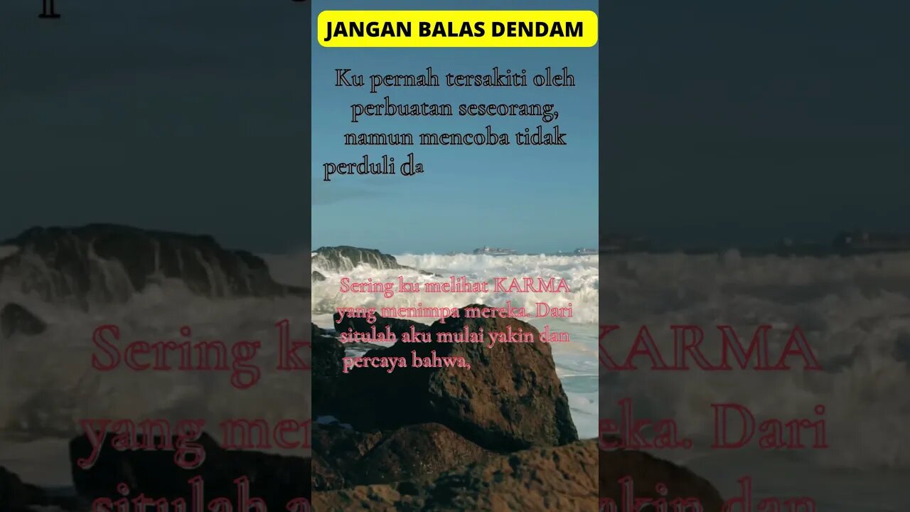 TIDAK PERLU BALAS DENDAM