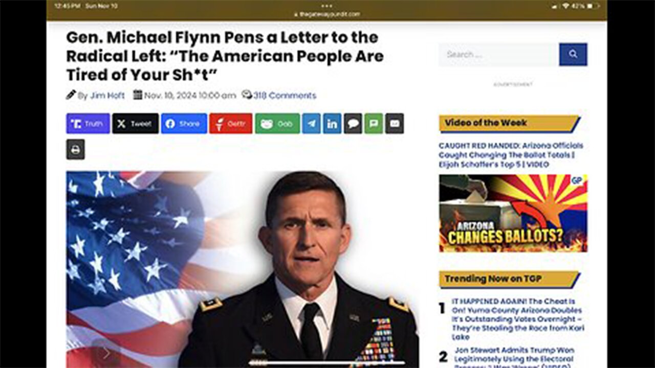 Gen. Michael Flynn Pens a Letter to the Radical Left: “The American People Are Tired