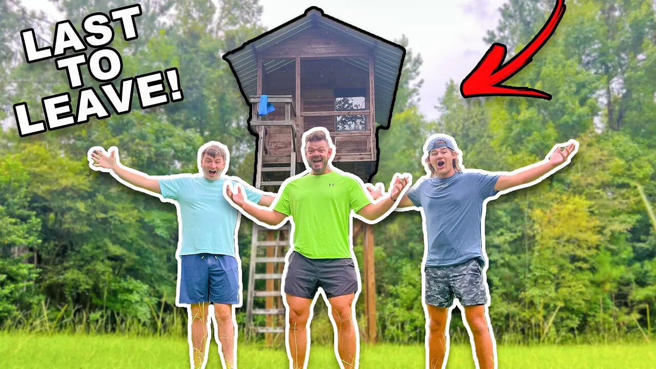 1v1v1 Last To Leave Norm's Tree House Gets $1000! (24 Hour Survival Challenge)