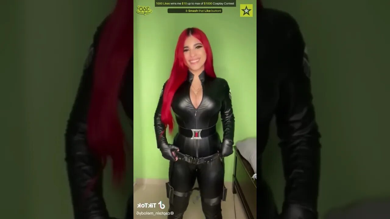 Best Marvel Black Widow Cosplay Costume - 1000 Likes Contest⭐🖤 #shorts