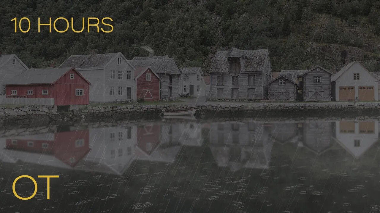 Rainy Little Houses in Norway | Soothing Rain Sounds Ambience | Relax | Study | Sleep | 10 HOURS