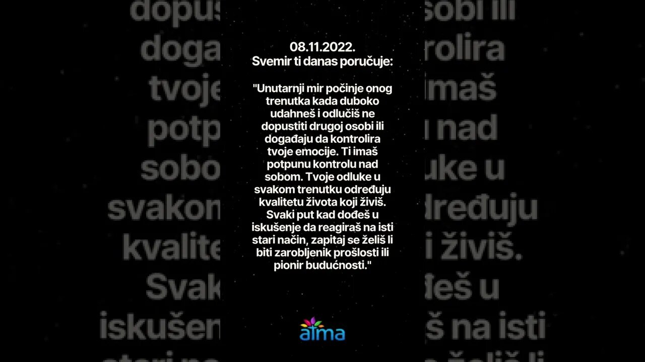 Poruka Svemira 08.11.2022. 💙 ATMA