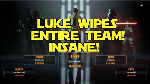 Star Wars Battlefront II LUKE WIPES ENTIRE TEAM! Heroes vs Villains 18298 Score and 24 Eliminations