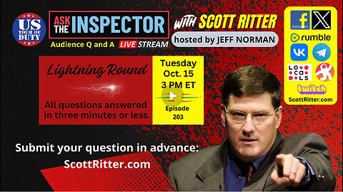 Ask the Inspector Ep. 203 (streams live on Oct 15 at 3 PM ET)