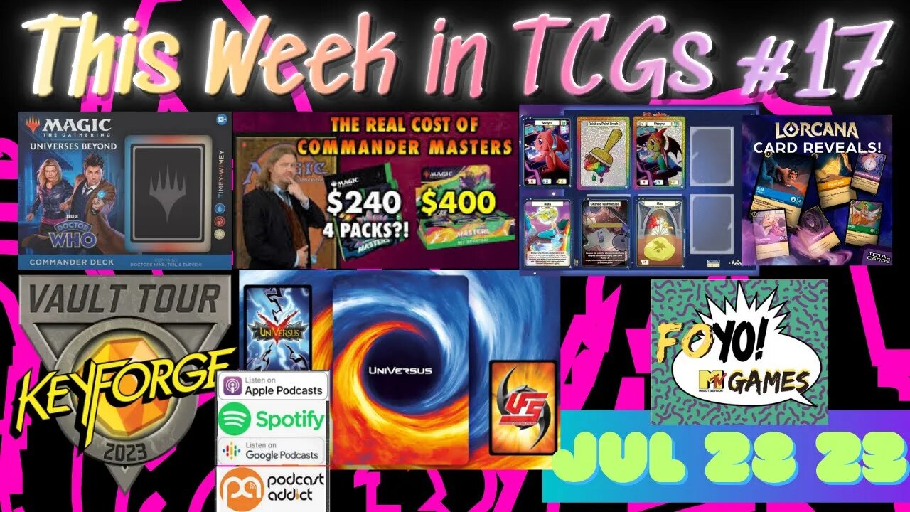 This Week in TCGs #17 - Dr Who Commander, Jasco to UVS Cowboy Bebop & TriGun, Lorcana Complete Set