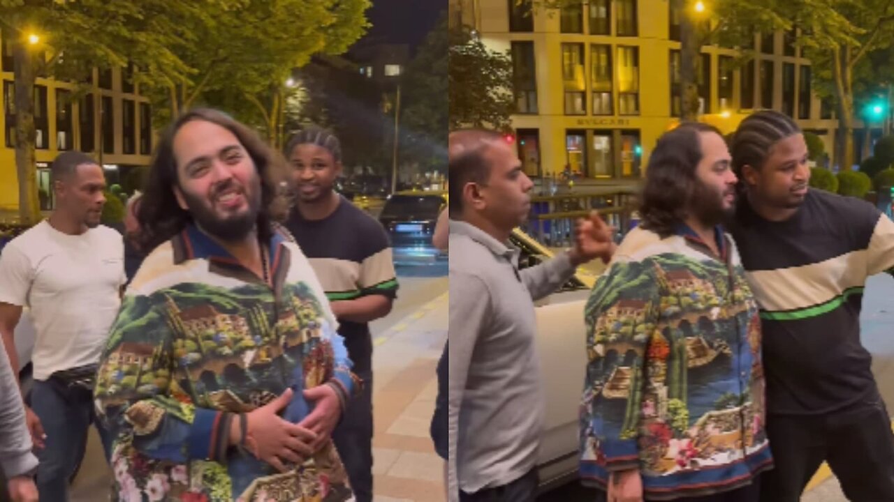 Anant Ambani and his wife Radhika strolling in Paris 🇫🇷✨ #hintt #AnantAmbani #RadhikaAmbani #Paris