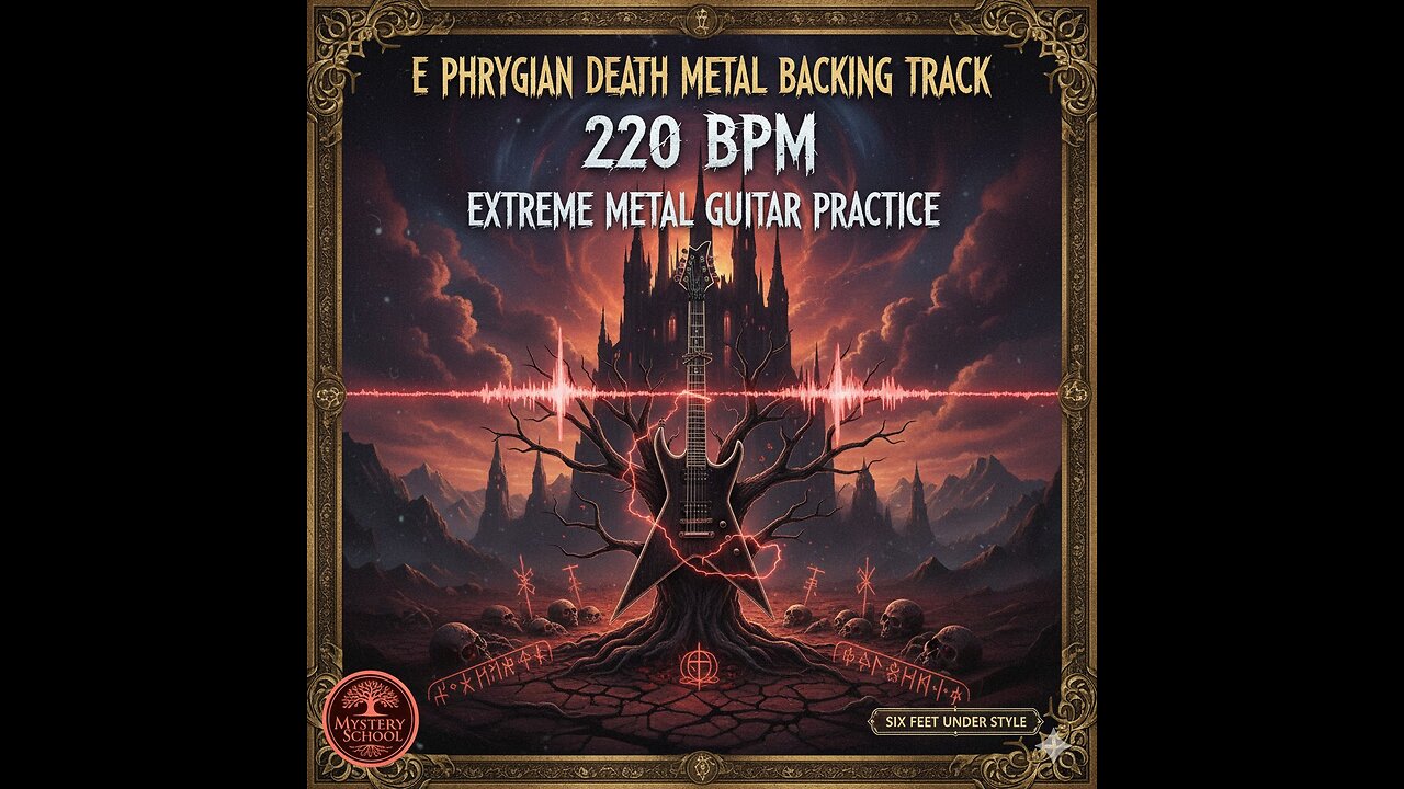 Phrygian Death Metal Backing Track (220 BPM) | Fast Guitar Practice