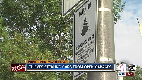 KC police following leads in string of thefts from open garage doors