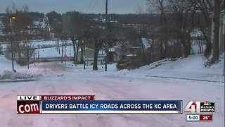 Drivers battle icy roads across KC area