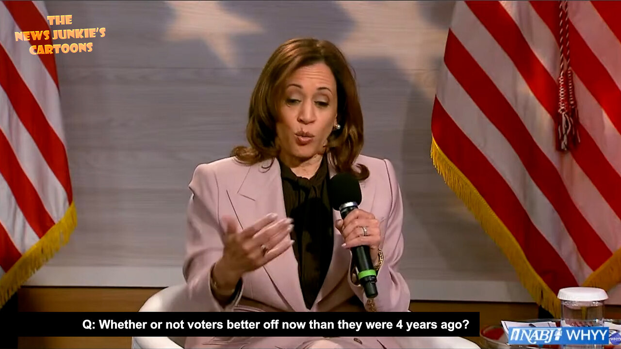 Q: Whether or not voters better off now than they were 4 years ago? Kamala: "Is the price of grocery too high? Yes. It's too expensive. People can't afford to buy a home. I grew up a middle-class kid. I know where I come from..."