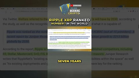 Ripple XRP Ranked Number 1 In The World #ripple #xrp #crypto #shorts