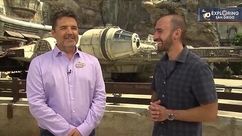 Behind the scenes of 'Star Wars: Galaxy's Edge' cast and Millennium Falcon