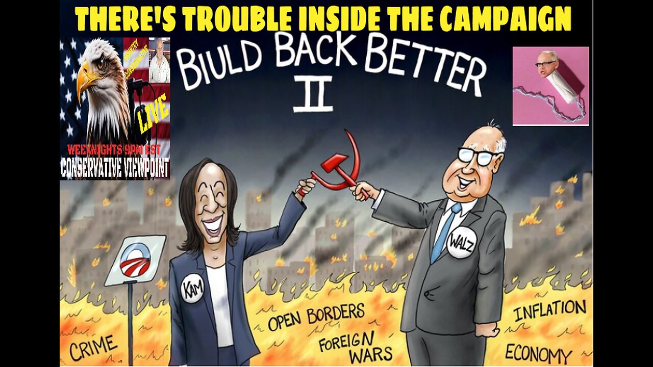 HARRIS CAMPAIGN IN SHAMBLES AND ARE RUNNING OUT OF MONEY!!! TONIGHT AT 9PM EST.